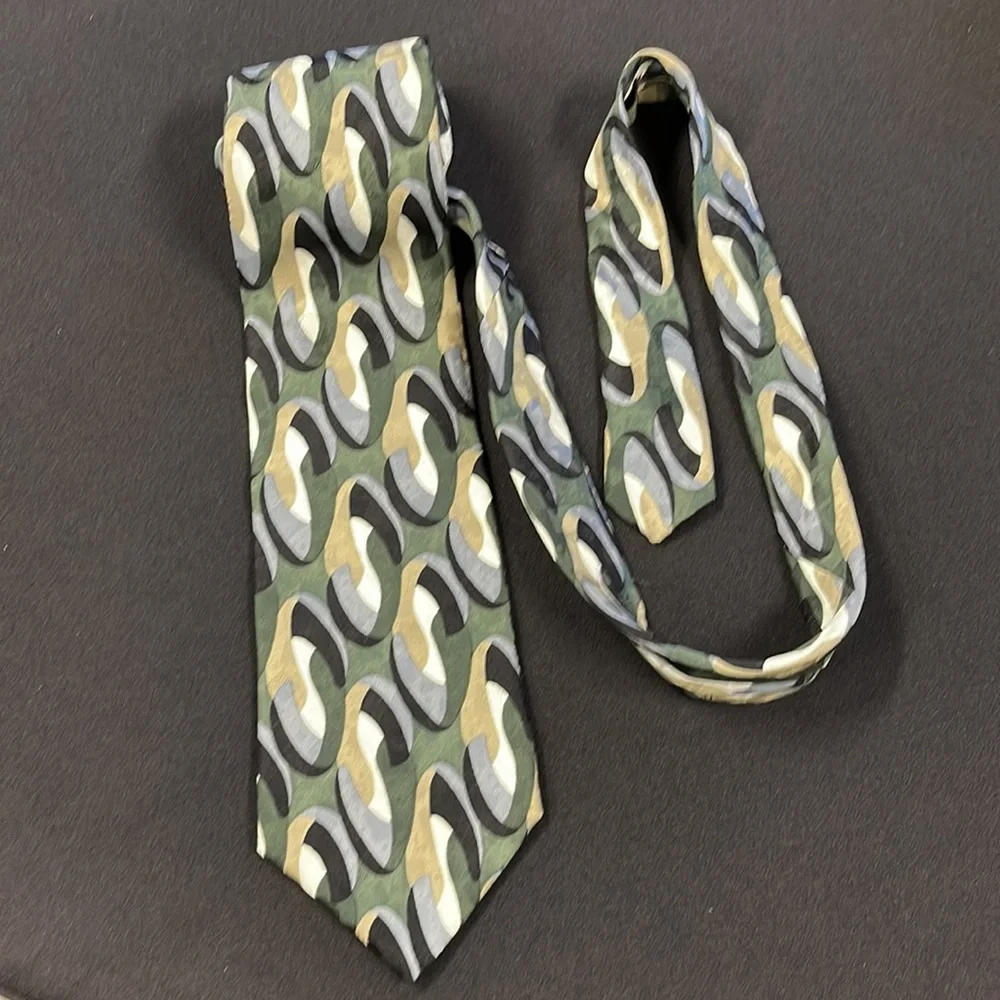 J. Riggings Hunting Horn Men’s Geometric Silk Neck Tie - Picture 2 of 5